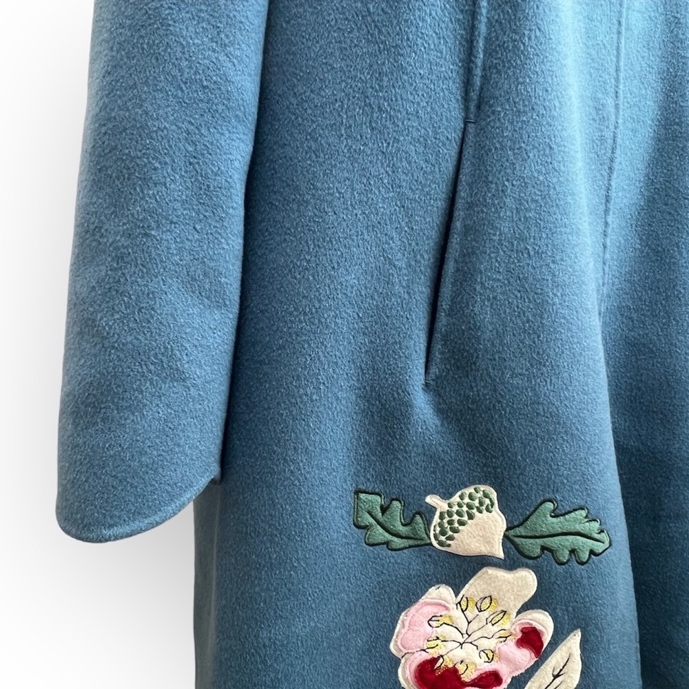 Weekend Max Mara Floral Appliqué Wool Swing Coat - Picture 10 of 13